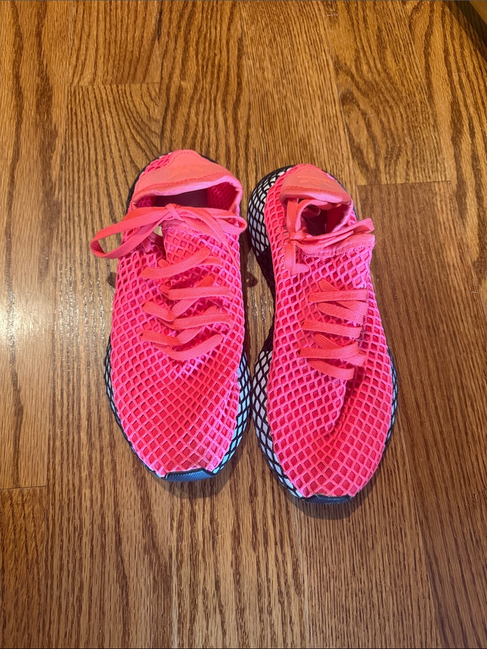 Adidas Pink Mesh Athletic Shoes